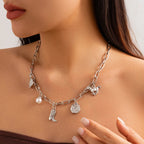 Veloura | Women's Necklace & Bracelet Set – Western Charm Chain Design-Jewelry-Necklace-Sliver-