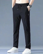 Men's Quick-Dry Stretch Pants – Lightweight Active Comfort Fit-men's sweatpants-Black-M-