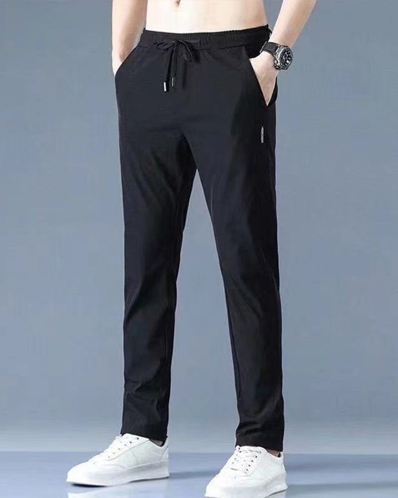 Men's Quick-Dry Stretch Pants – Lightweight Active Comfort Fit-men's sweatpants-Black-M-