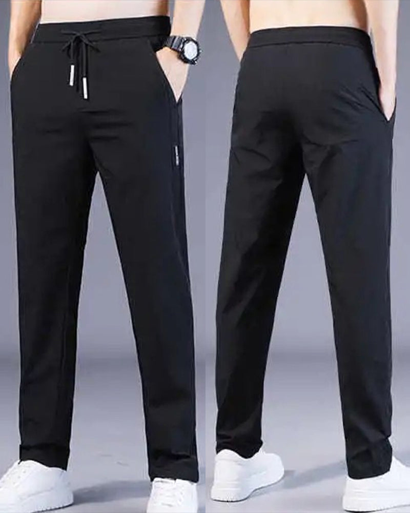 Men's Quick-Dry Stretch Pants – Lightweight Active Comfort Fit-men's sweatpants-Dark Blue-M-