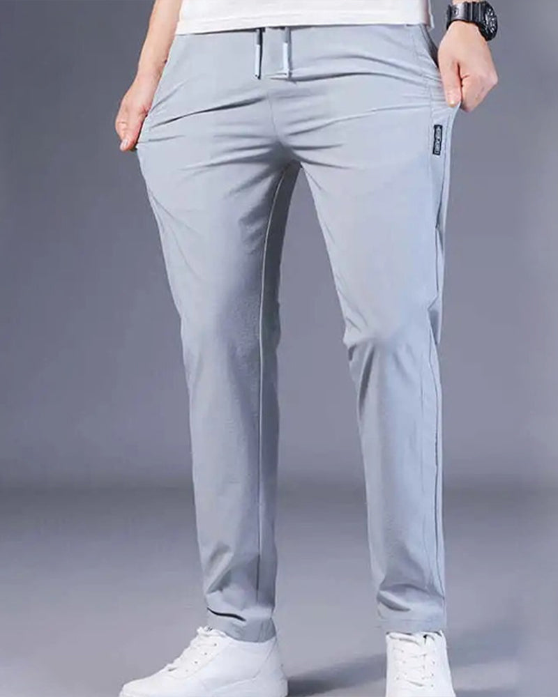 Men's Quick-Dry Stretch Pants – Lightweight Active Comfort Fit-men's sweatpants-Dark Blue-M-