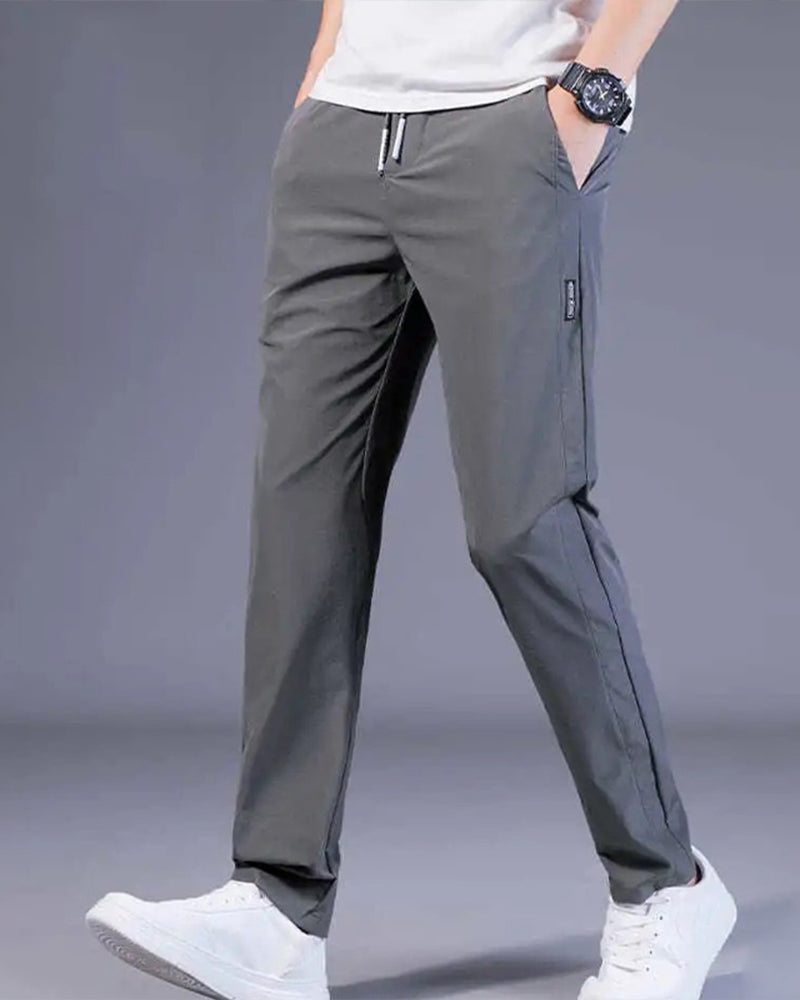 Men's Quick-Dry Stretch Pants – Lightweight Active Comfort Fit-men's sweatpants-Dark Blue-M-
