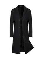 Alaricea Men's Long Winter Coat - Warm Modern Durable Style-Men's Trench Coat-Black-M-Camoufit