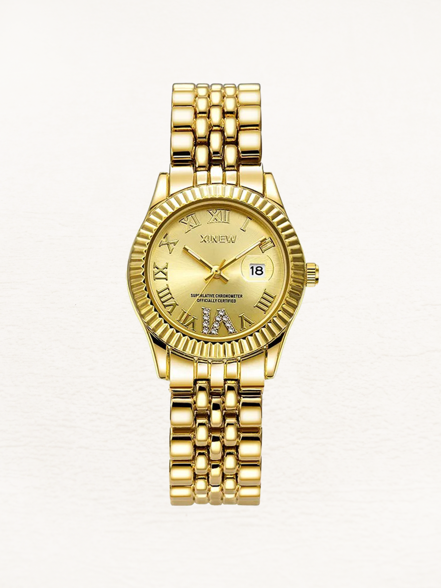 Alévia | Quartz Watch for Women - Zirconia Gold-Tone Elegant Design-Watches-Camoufit