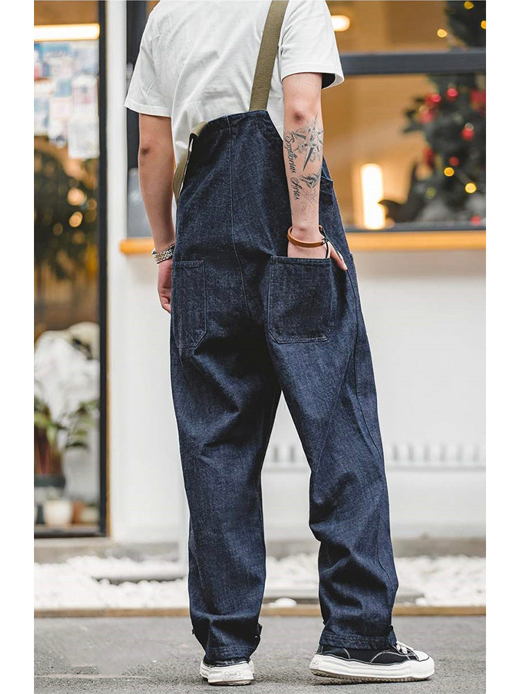 American Retro Style Navy Deck Overalls-Jumpsuits & Overalls-Camoufit