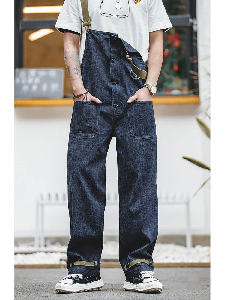 American Retro Style Navy Deck Overalls-Jumpsuits & Overalls-Camoufit