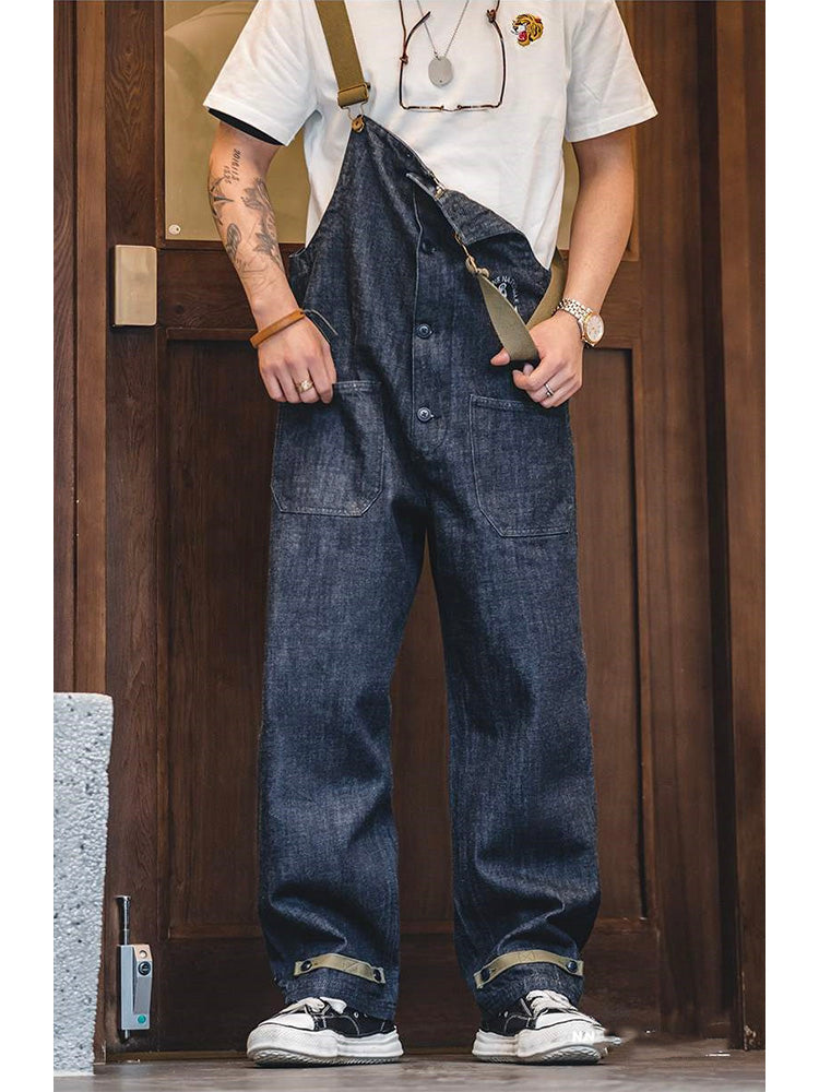 American Retro Style Navy Deck Overalls-Jumpsuits & Overalls-Camoufit