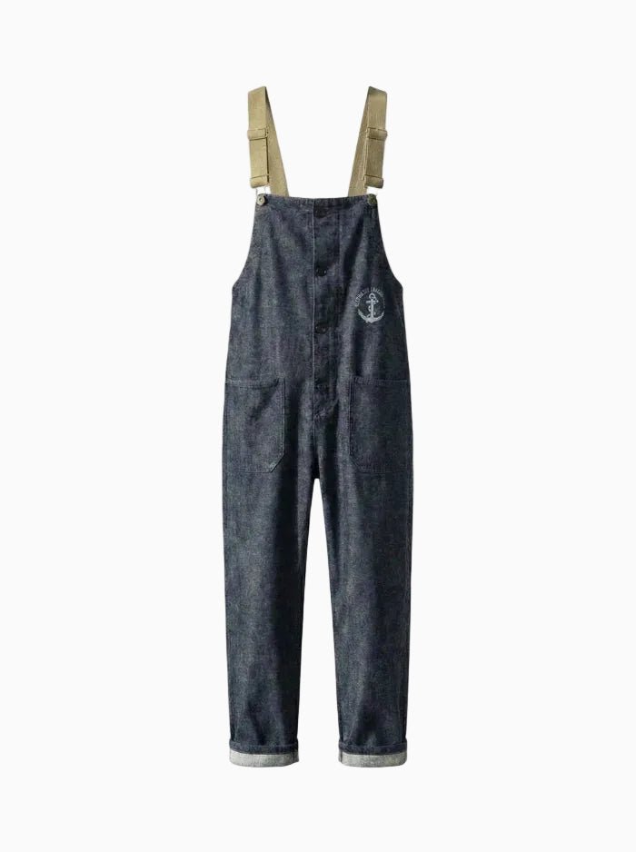 American Retro Style Navy Deck Overalls-Jumpsuits & Overalls-CAMOUFIT-Dark Blue-S-Camoufit