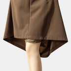 Verisse | A Line Maxi Skirt for Women - Stretch High Waist Pleated Elegant Flowy Fit-Women's Skirt-Coffee-S-Camoufit