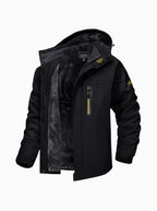 Arden Men's Fleece-Lined Water-Resistant Ski Jacket-Men's Ski Winter Jacket-CAMOUFIT-Black-XS-Camoufit