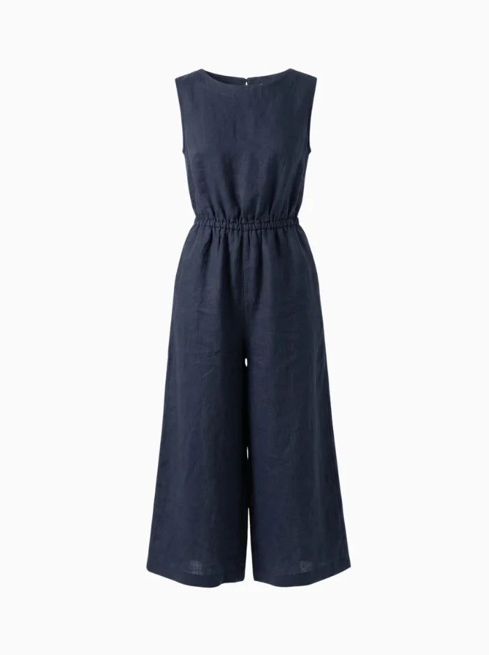 Aria Women's High-Waist Sleeveless Wide-Leg Jumpsuit-Jumpsuit-CAMOUFIT-Black-S-Camoufit