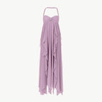 Aloura | Chiffon Maxi Dress for Women - Open Back Embellished Diamond Wavy Elegant Fit-Dresses-Purple-XS-Camoufit