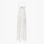 Aloura | Chiffon Maxi Dress for Women - Open Back Embellished Diamond Wavy Elegant Fit-Dresses-White-XS-Camoufit