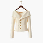 Maelis | Women's Stylish Cardigan with Ribbed Texture Button Up Soft Cosy Knit Layering Jumper-Women's Winter Cardigan-White-One Size-