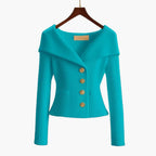 Maelis | Women's Stylish Cardigan with Ribbed Texture Button Up Soft Cosy Knit Layering Jumper-Women's Winter Cardigan-Blue-One Size-