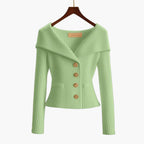 Maelis | Women's Stylish Cardigan with Ribbed Texture Button Up Soft Cosy Knit Layering Jumper-Women's Winter Cardigan-Green-One Size-