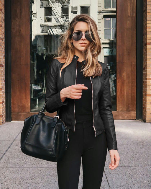 Seraphina | Leather Jacket for Women – Faux Leather Tailored Fit-Women's Leather Jacket-Black-S-Camoufit