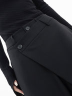 Alviera | Wide Leg Dress Pants for Women – Asymmetrical Relaxed Fit-Women's Pants-Black-XS-Camoufit