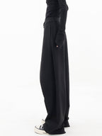 Alviera | Wide Leg Dress Pants for Women – Asymmetrical Relaxed Fit-Women's Pants-Black-XS-Camoufit