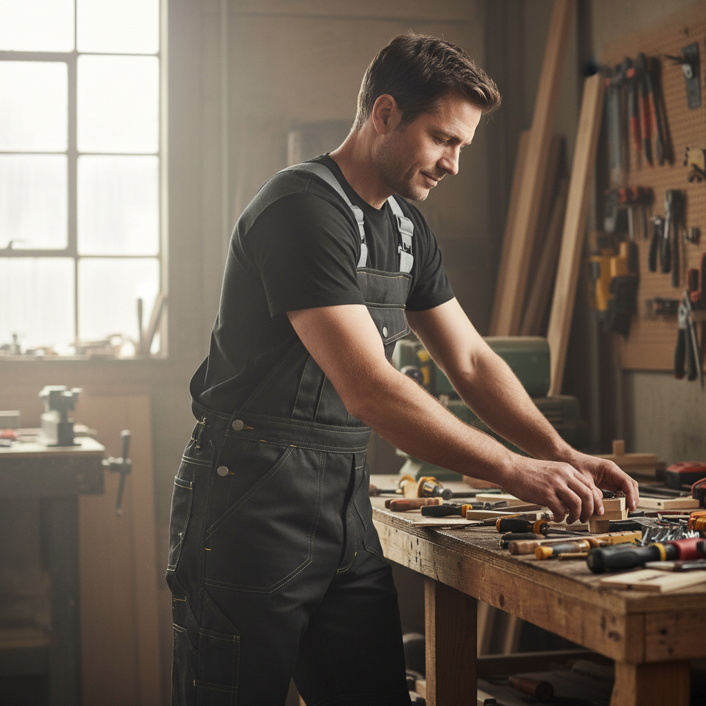 Men's Heavy-Duty Work Bib Overalls