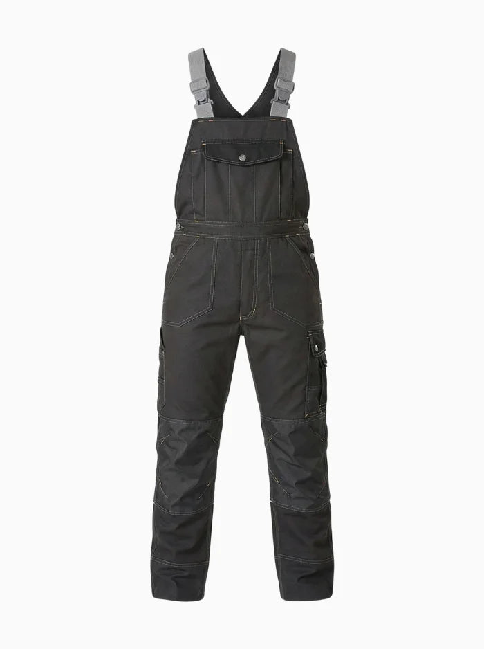 Atlas Men's Heavy-Duty Work Bib Overalls-Men's Overalls-CAMOUFIT-Black-S-Camoufit