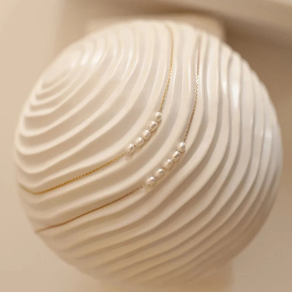 Celestine | Women's Pearl Necklace – Minimal Layered Elegant Design-Jewelry-Gold-
