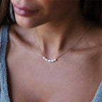 Celestine | Women's Pearl Necklace – Minimal Layered Elegant Design-Jewelry-Silver-