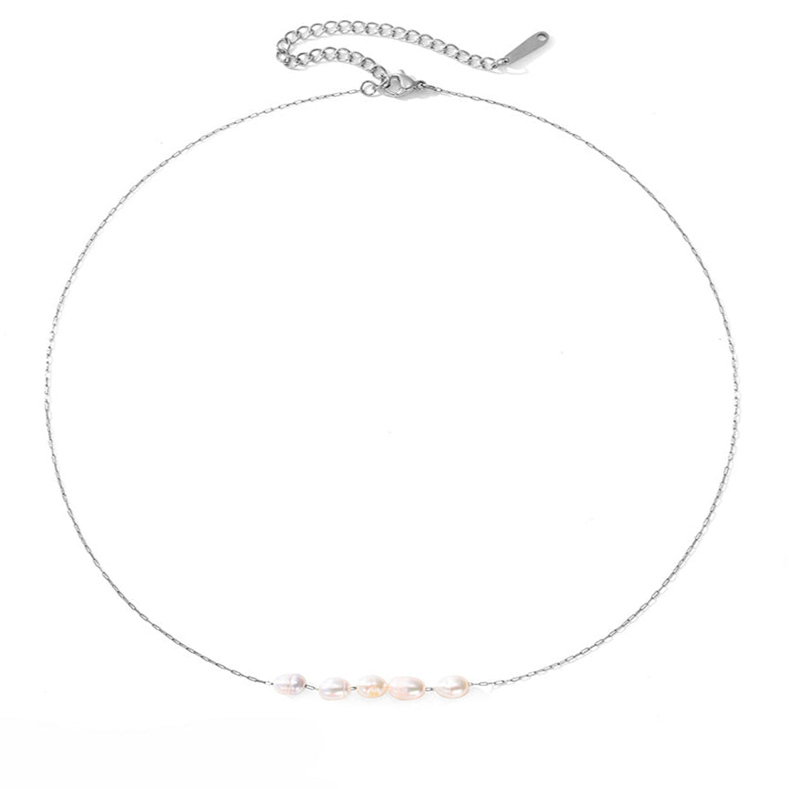 Celestine | Women's Pearl Necklace – Minimal Layered Elegant Design-Jewelry-Gold-