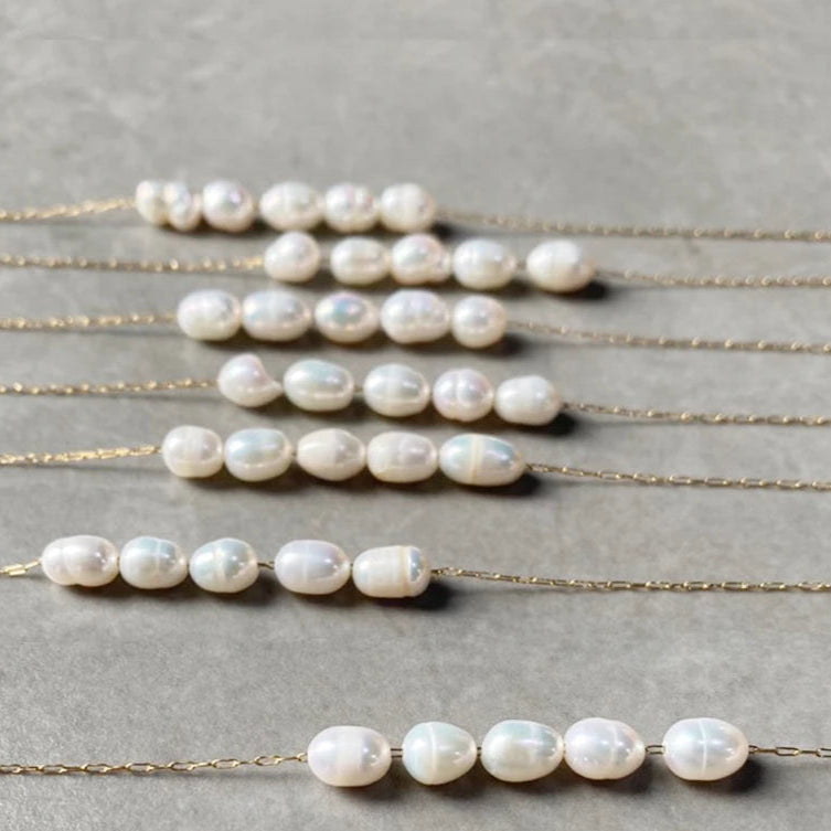 Celestine | Women's Pearl Necklace – Minimal Layered Elegant Design-Jewelry-Gold-