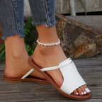 Céllia | Woven Strap Sandals for Women – Vegan Leather Comfort Fit-Women's Sandals-White-5-Camoufit