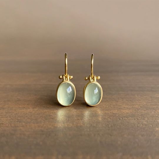 Roséa | Women's Moonstone Drop Earrings – Vintage Green Elegant Finish-Earrings-Default-