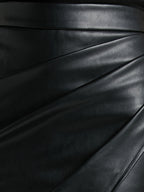 Amélis | Wrapped Midi Skirt for Women - Draped Front Slit Regular Elegant Fit-Women's Skirt-Black-XS-Camoufit