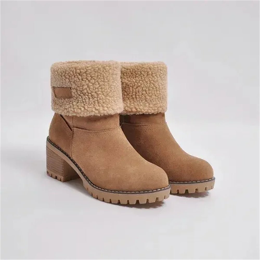 Solis | Boots for Women | Faux Shearling Cuff Ankle Style Brown A