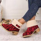 Solis | Boots for Women | Faux Shearling Cuff Ankle Style Red