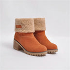 Solis | Boots for Women | Faux Shearling Cuff Ankle Style Orange