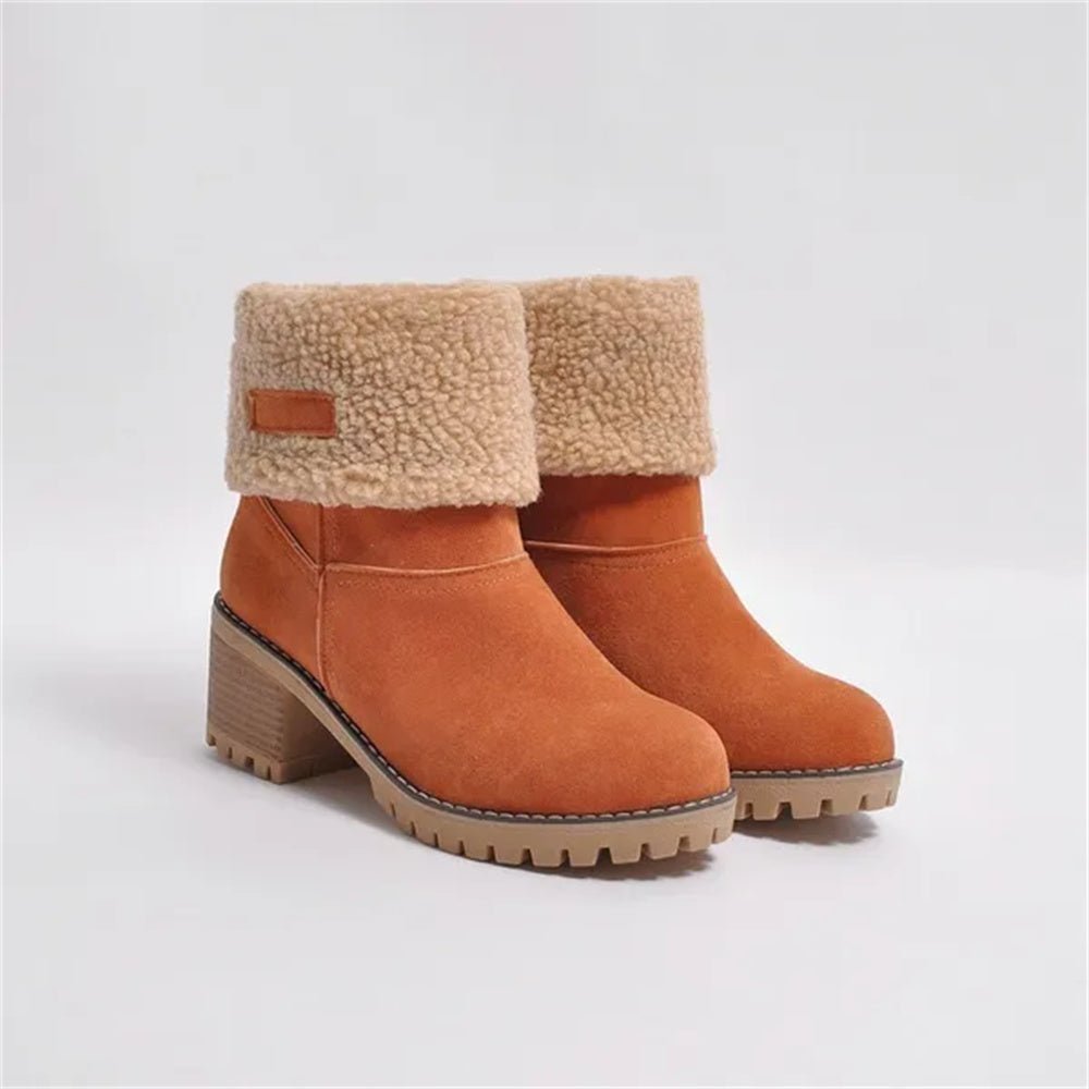 Solis | Boots for Women | Faux Shearling Cuff Ankle Style Orange