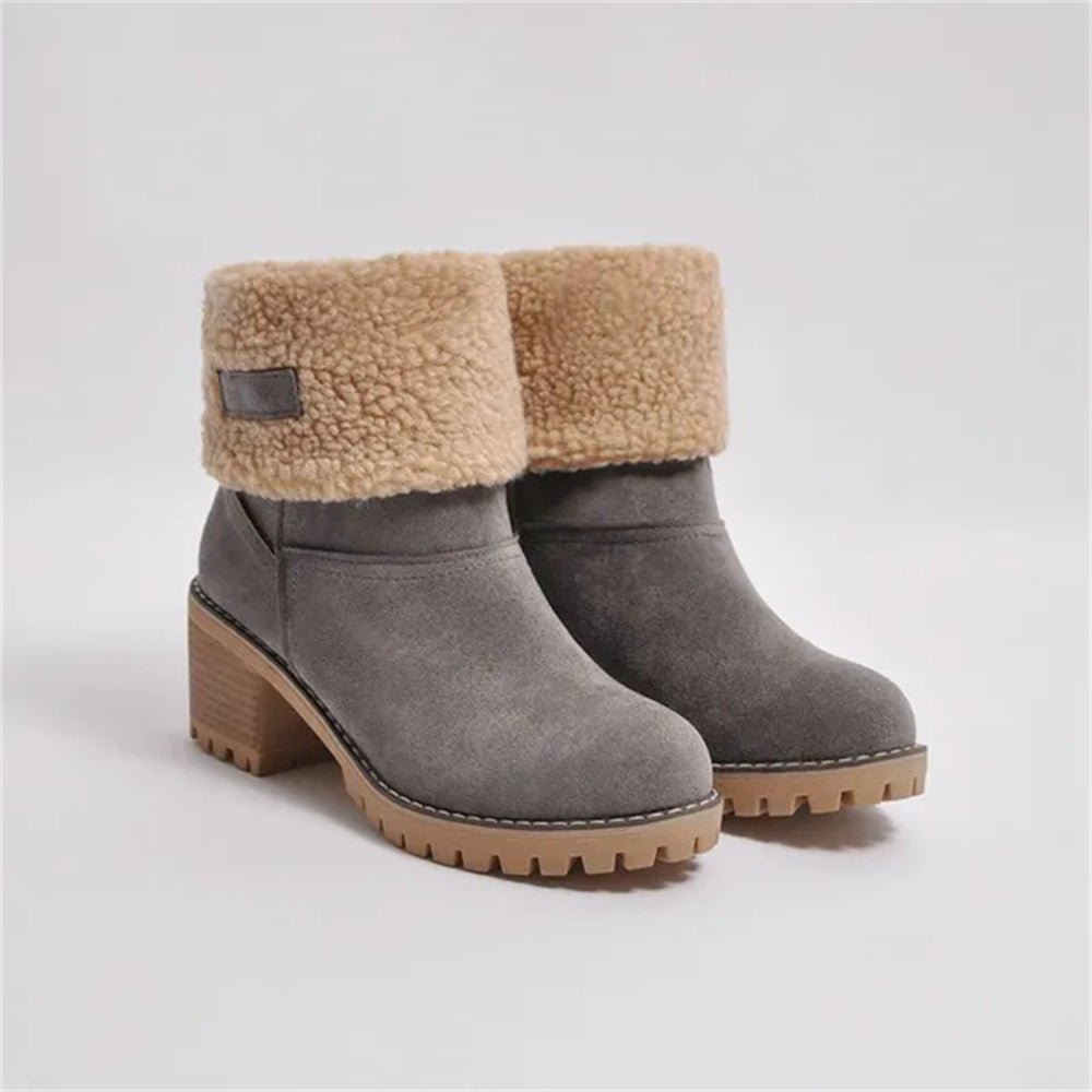 Solis | Boots for Women | Faux Shearling Cuff Ankle Style Gray