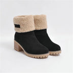 Solis | Boots for Women | Faux Shearling Cuff Ankle Style Black