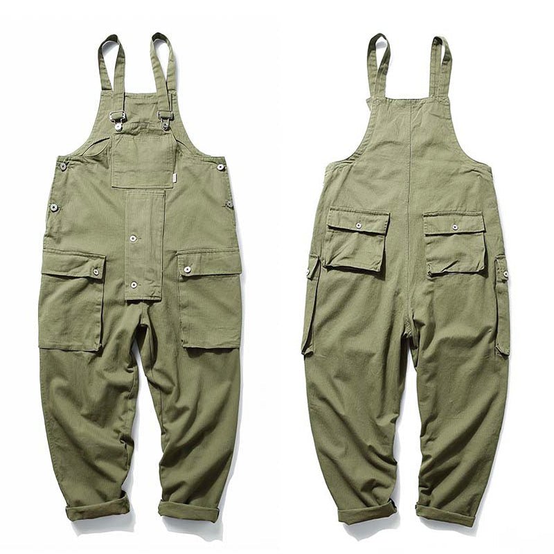 Baggy Big Pockets Workwear Overalls-Jumpsuits & Overalls-CAMOUFIT-Army Green-XS-Camoufit