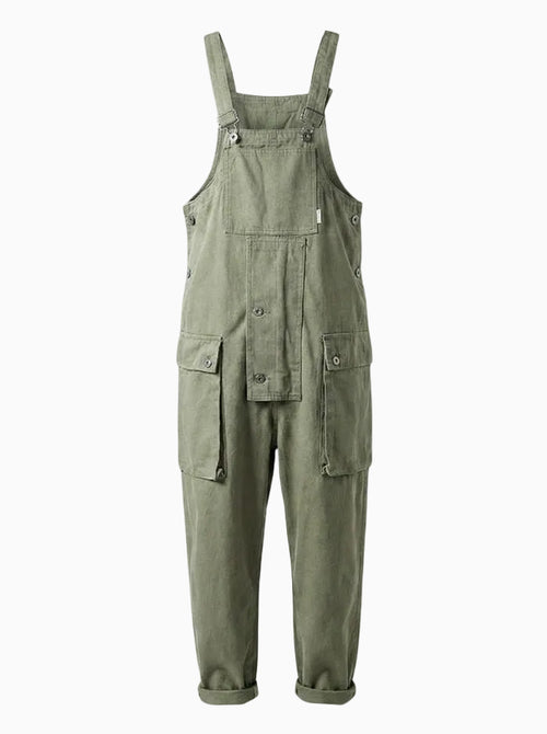 Baggy Big Pockets Workwear Overalls-Jumpsuits & Overalls-CAMOUFIT-Army Green-XS-Camoufit