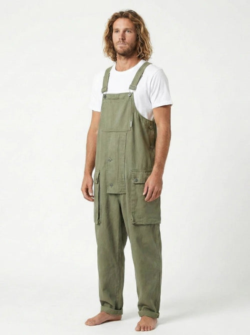 Baggy Big Pockets Workwear Overalls-Jumpsuits & Overalls-CAMOUFIT-Army Green-XS-Camoufit