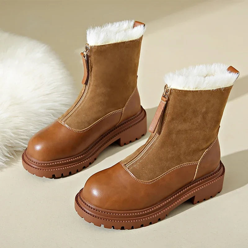 Luméra | Women's Winter Boots – Plush Lined Lug Sole Comfort Fit-Women's Winter Boots-Brown-4-
