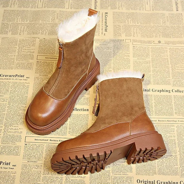 Luméra | Women's Winter Boots – Plush Lined Lug Sole Comfort Fit-Women's Winter Boots-Brown-4-