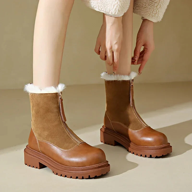 Luméra | Women's Winter Boots – Plush Lined Lug Sole Comfort Fit-Women's Winter Boots-Brown-4-