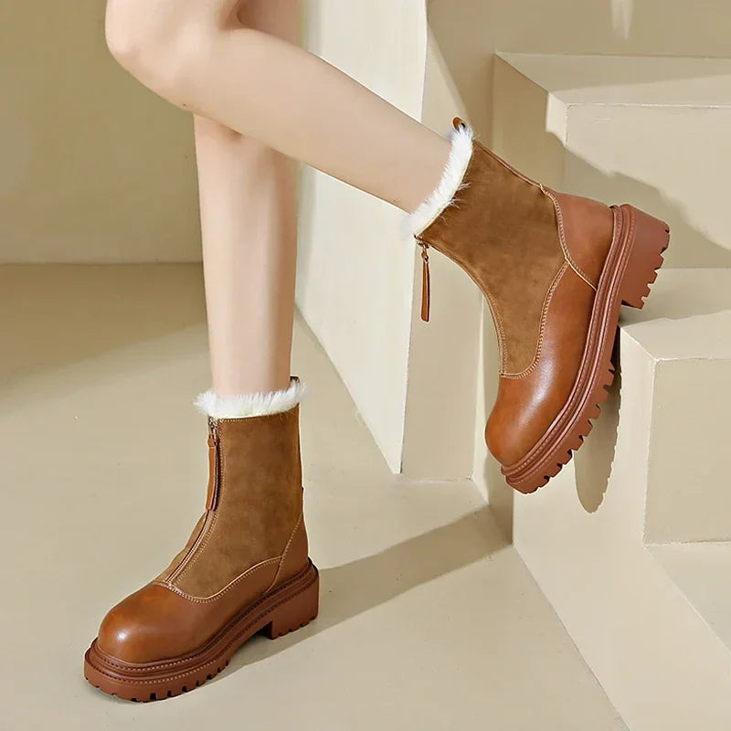 Luméra | Women's Winter Boots – Plush Lined Lug Sole Comfort Fit-Women's Winter Boots-Brown-4-