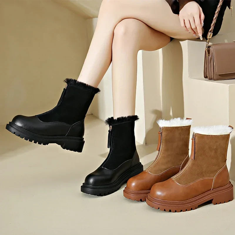 Luméra | Women's Winter Boots – Plush Lined Lug Sole Comfort Fit-Women's Winter Boots-Brown-4-