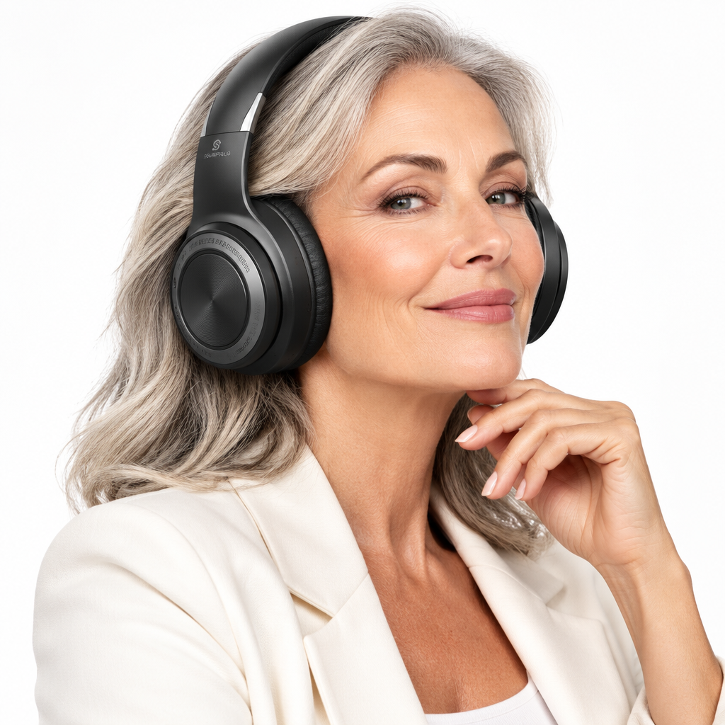 Wireless Headphones – Foldable Over-Ear Bluetooth Headphones with Active Noise Cancelling, Deep Bass, 30h Battery – SoundFold