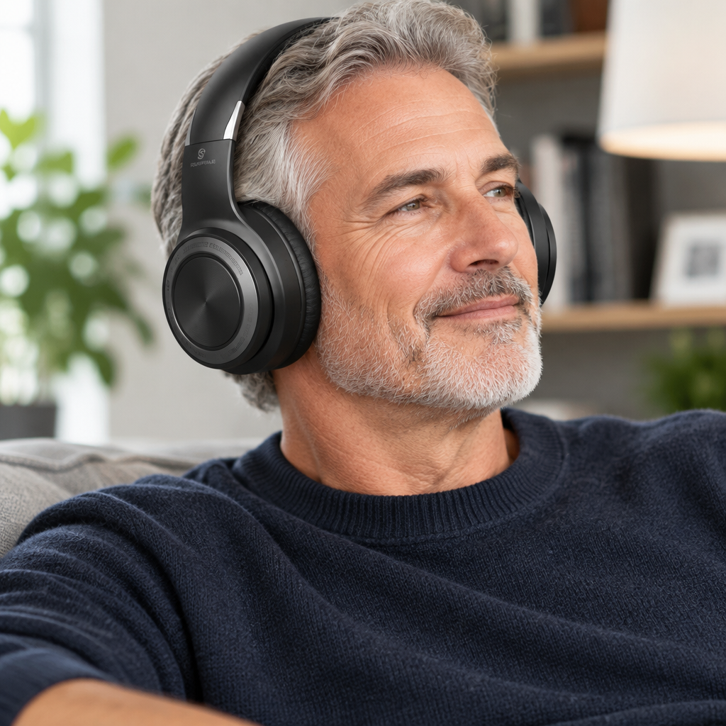 Wireless Headphones – Foldable Over-Ear Bluetooth Headphones with Active Noise Cancelling, Deep Bass, 30h Battery – SoundFold