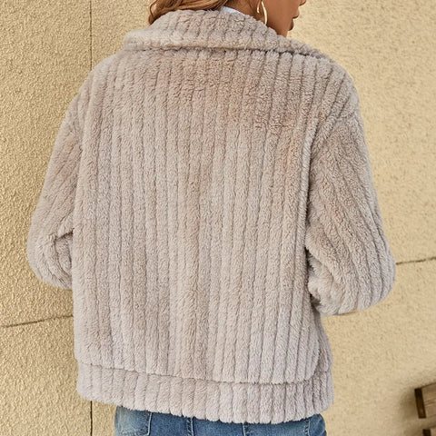 Roque | Women's Zip-Front Textured Jacket - Lightweight Casual Bouclé Bomber & Fall Outerwear