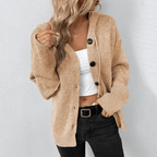 Brittan Casual Knit Cardigan for Women - Warm Comfortable Fit-Women's Winter Cardigan-Beige-S-Camoufit